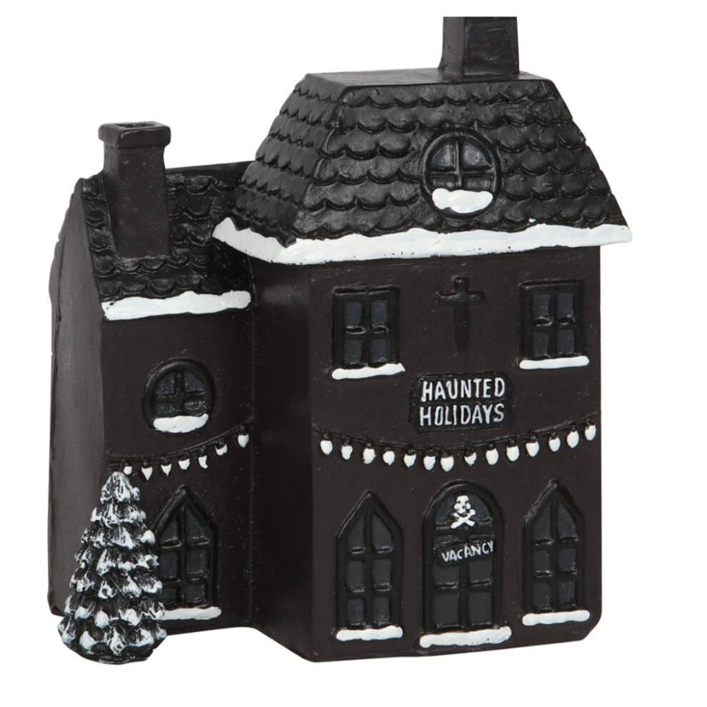 *NEW* Haunted Holiday House Incense Cone Burner, Winter Gothic Black Christmas - Image 9