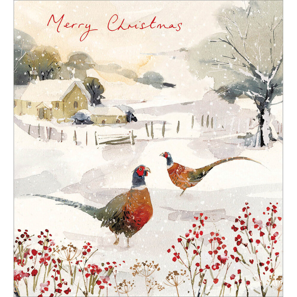 Woodmansterne Pack Of 5 White Christmas Charity Christmas Cards Supporting Multiple Charities