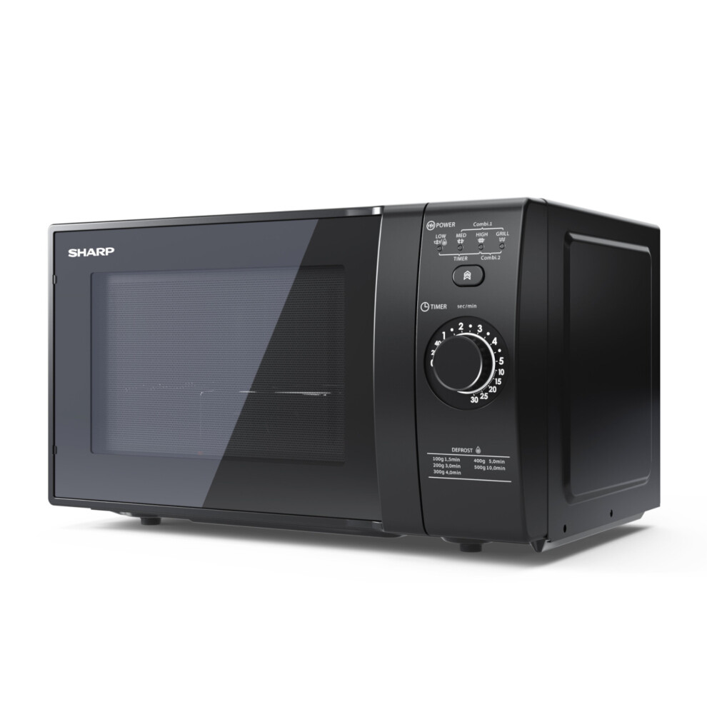 Sharp YC-GG02U-B 20L 700W Microwave With Defrost Function - Black