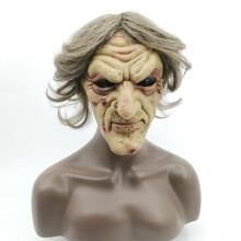 (Witch-B) Halloween Evil Witch Mask Scary Horror Cosplay Costume Latex Wizard Mask Wig Hair Halloween Carnival Haunted House Parties Supply