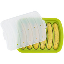 (Green) 4pcs Sausage Making Mold 6 Cavity Diy Handmade Hot Dog Silicone Baking Mold