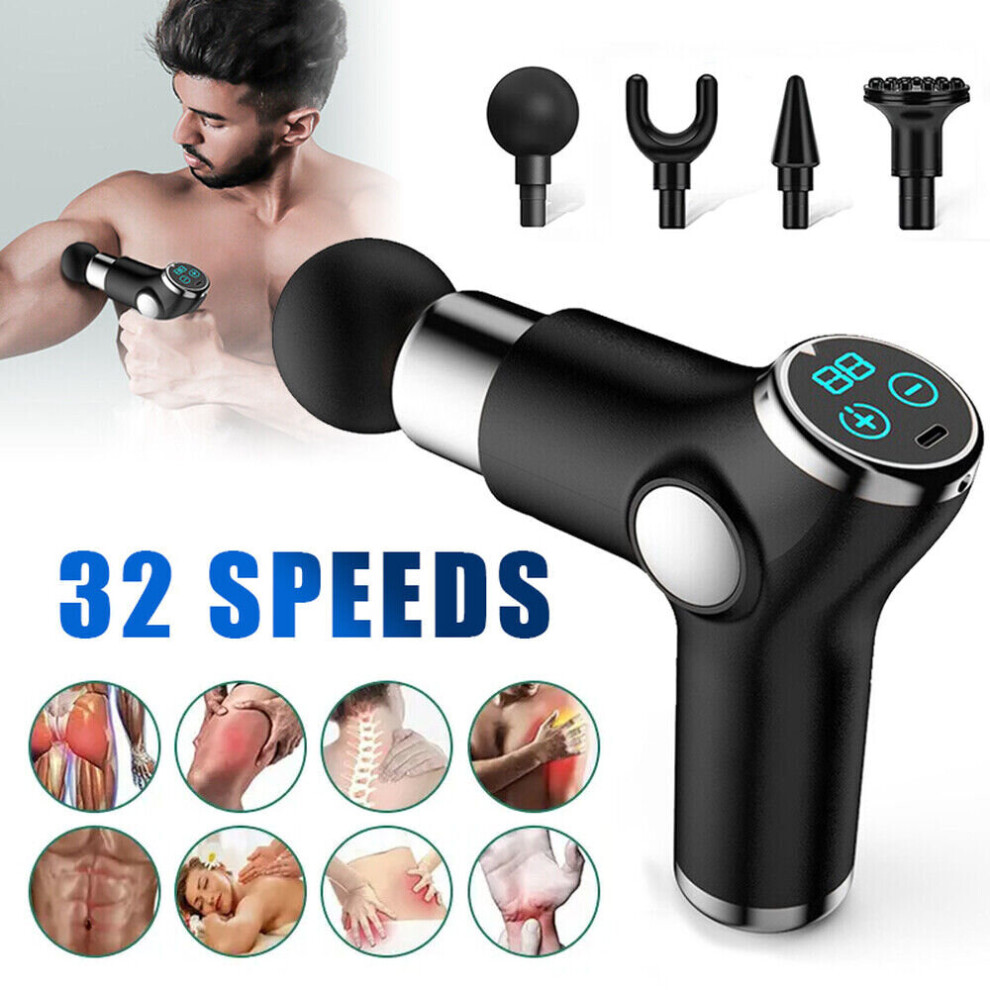 32 Speeds Massage Gun Deep Tissue Handheld Percussion Muscle Massager