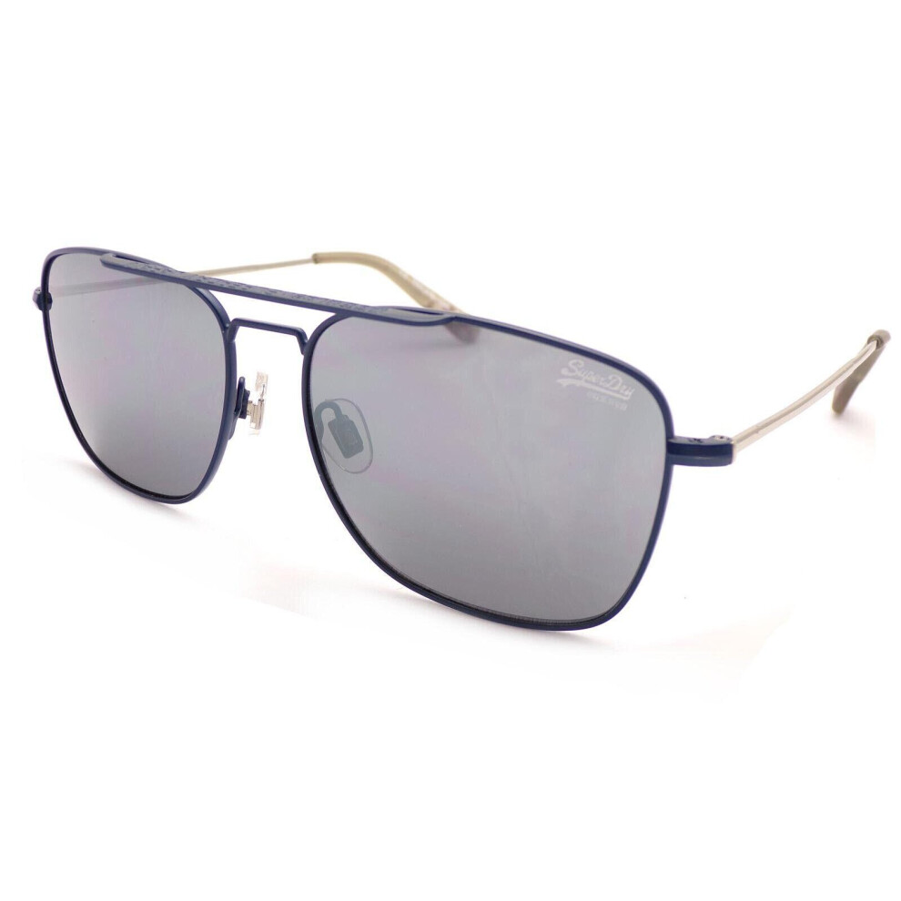 SUPERDRY Sunglasses TRIDENT Matte Blue with Silver Mirror Lenses 212