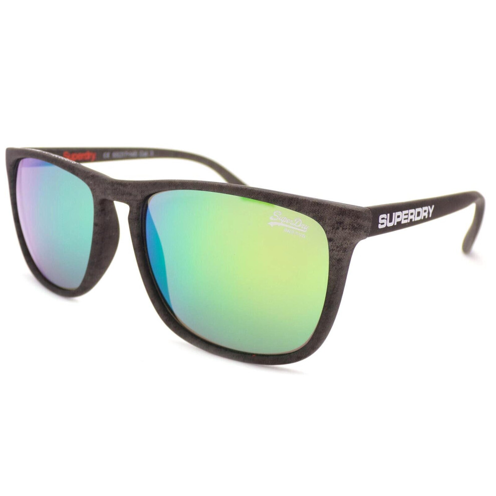 Superdry Sunglasses Shockwave Matte Grey/ Green Mirror Cat.3 Lens 182 Green,Grey