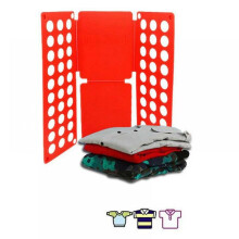 (Red) 2pcs Clothes Folder Fast T-shirt Folding Board For Kids Adult Dress Pants Shirt