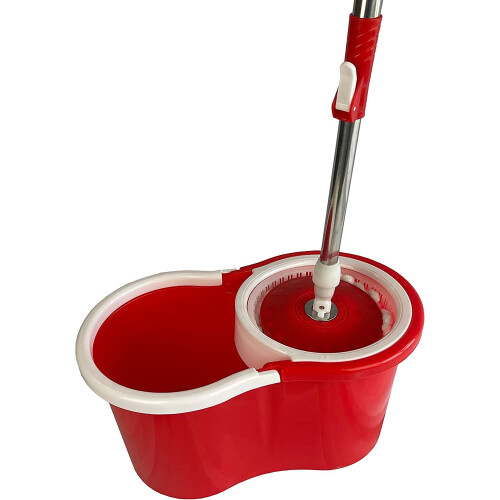 Spin Mop & Bucket Set With 2 Super Absorbent Microfiber Mop Heads 2