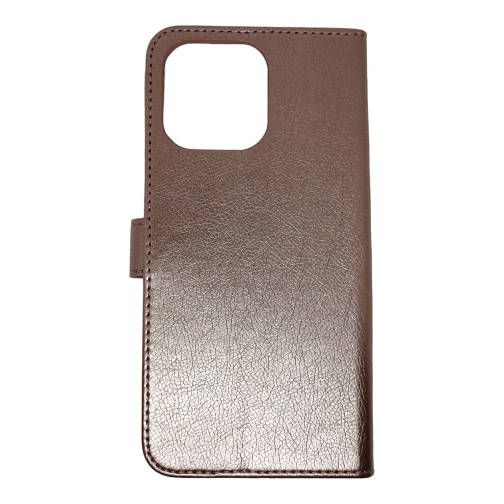 Compatible With Iphone 14Pro/15Pro Luxury Pu Leather Flip Wallet Case Rose Gold 5060986941433