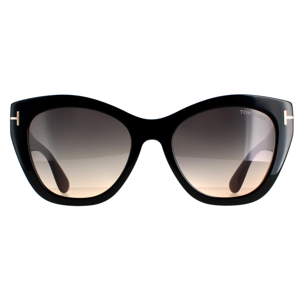 Tom Ford Sunglasses FT0940 Cara 01B Shiny Black Smoke Grey Gradient
