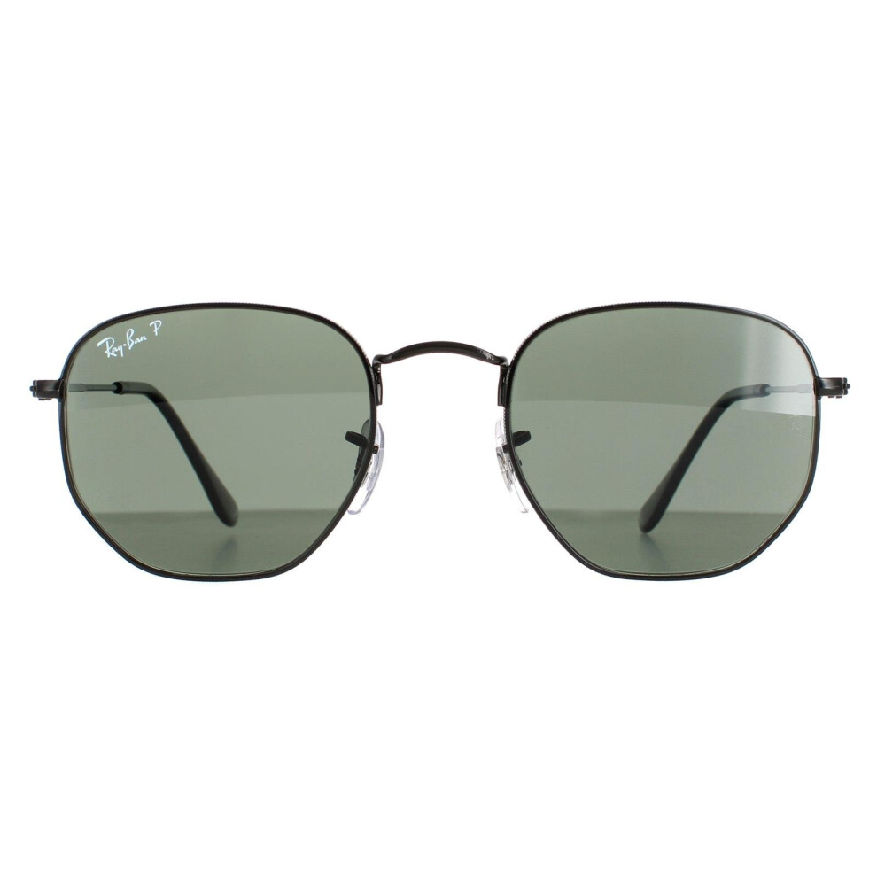 Ray-Ban Sunglasses Hexagonal Rb3548n 002/58 Polished Black Green Polarized Green,Black