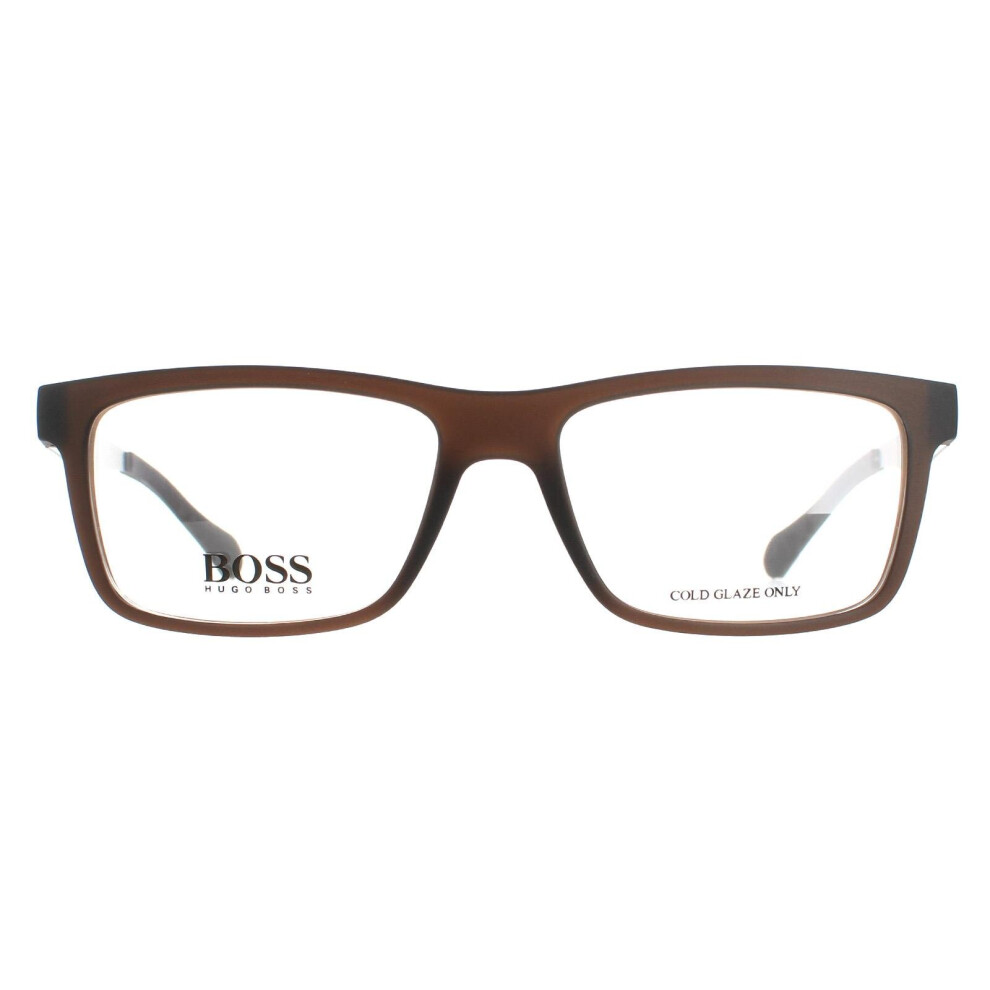 Hugo Boss Glasses Frames Boss 0870 05A Matte Ruthenium Men Brown/Dark