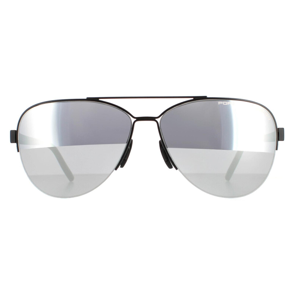 Aviator Black  Mercury Silver Mirror  P8676