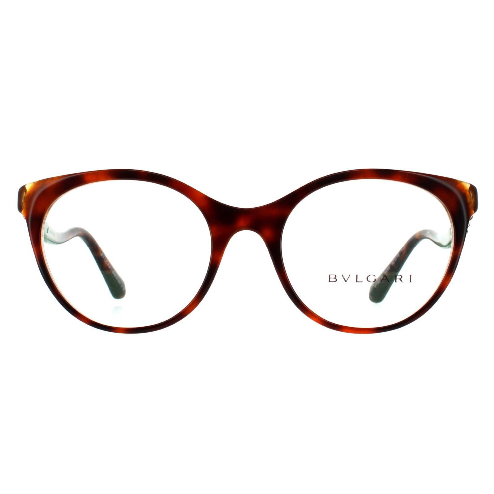 Bvlgari Glasses Frames BV4192B 5488 Havana Amber Yellow Clear Women