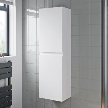 Bathroom Cabinet Flat Pack Gloss White Wall Hung Tall 350 x 250mm