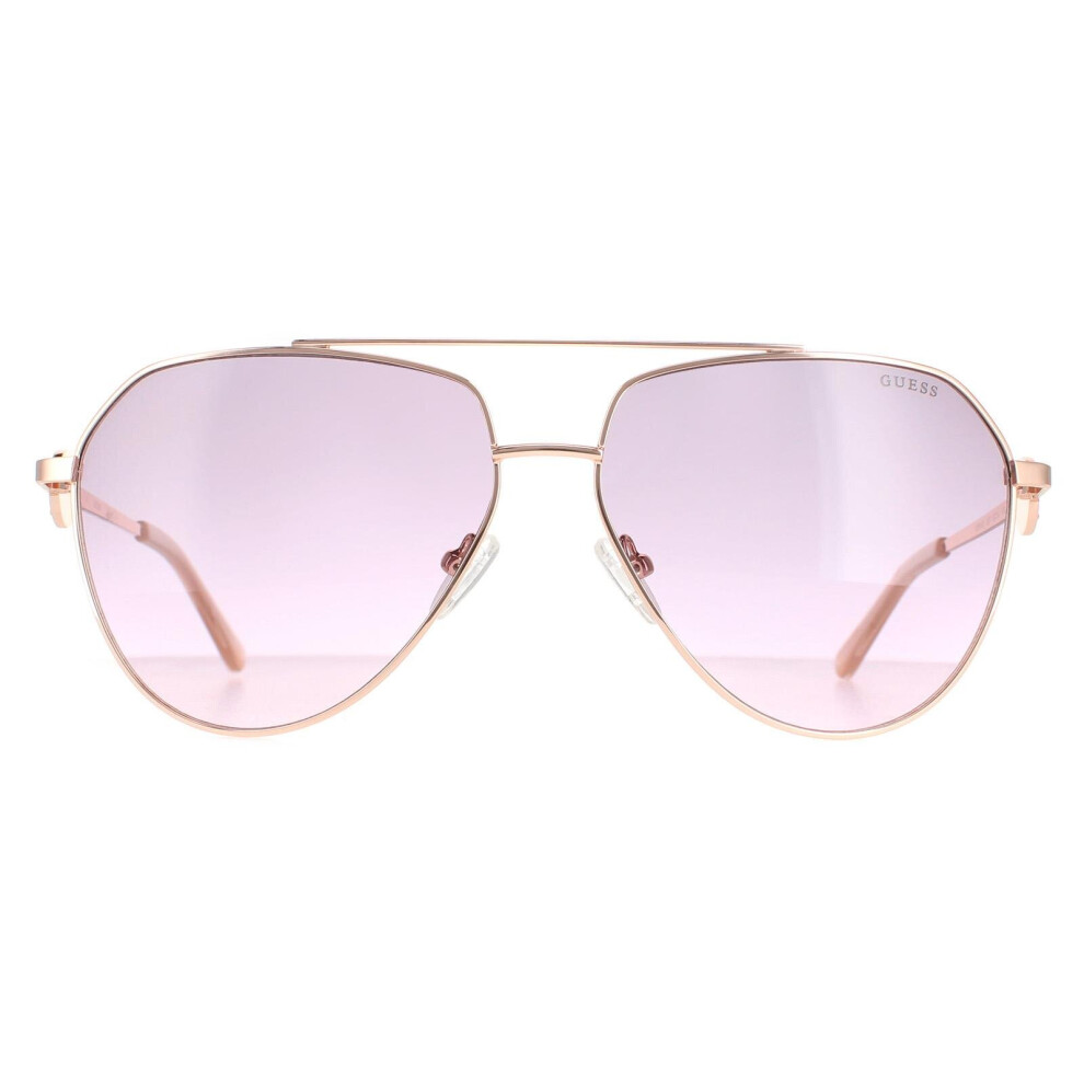 Guess Sunglasses Gf6140 28T Shiny Rose Bordeaux Gradient Gold