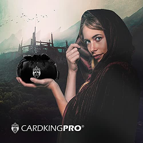 CardKingPro Große Würfeltaschen mit Fächern - Schwarz - Kapazität 150+ Würfel 2