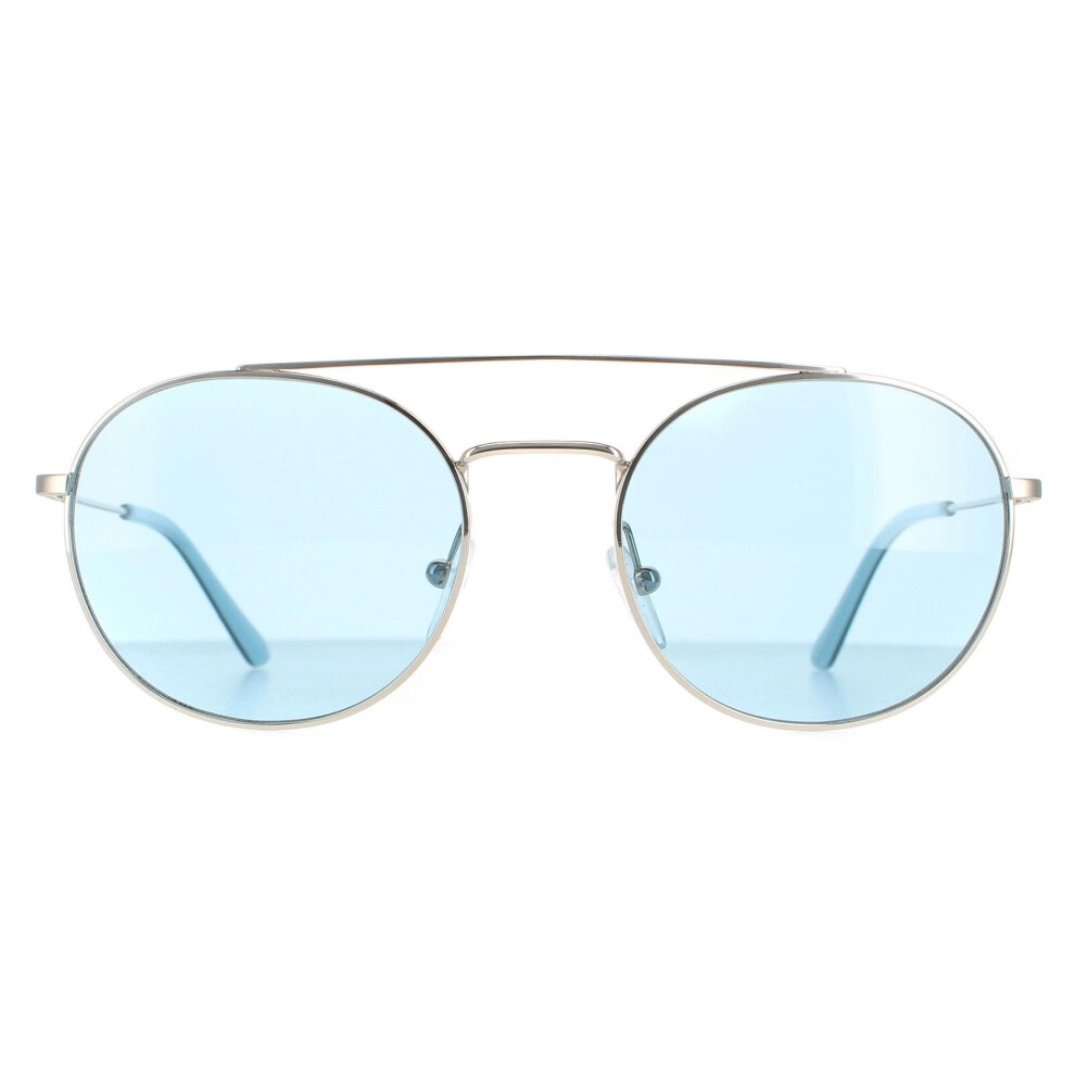 Calvin Klein Sunglasses Ck18116s 046 Nickel Solid Light Blue