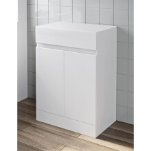 600mm Bathroom Countertop Vanity Door Unit Floor Standing Soft Close White Gloss