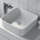 600mm Bathroom Vanity Unit Floor Standing Countertop Square Basin Gloss White 4