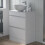 600mm Bathroom Vanity Unit Countertop Basin Round Circular Floor Standing White 1