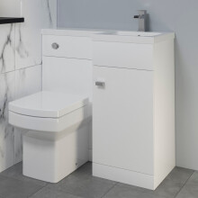 900mm Bathroom Vanity Unit Basin & Square Toilet Combined Furniture R/Hand White