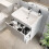 Bathroom Wall Hung Vanity Unit Base Cabinet Two Drawers Storage White - No Basin 3