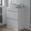 600mm Bathroom Vanity Unit Floor Standing Countertop Square Basin Gloss White 1