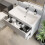 Bathroom Wall Hung Vanity Unit Wash 800 Basin Base Cabinet Drawers Storage White 2