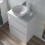 600mm Bathroom Vanity Unit Countertop Basin Round Circular Floor Standing White 3