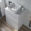 600mm Bathroom Vanity Unit Floor Standing Countertop Square Basin Gloss White 3
