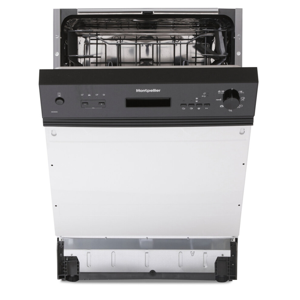 Montpellier 12-Place Integrated Dishwasher 9 Progs Class E Black