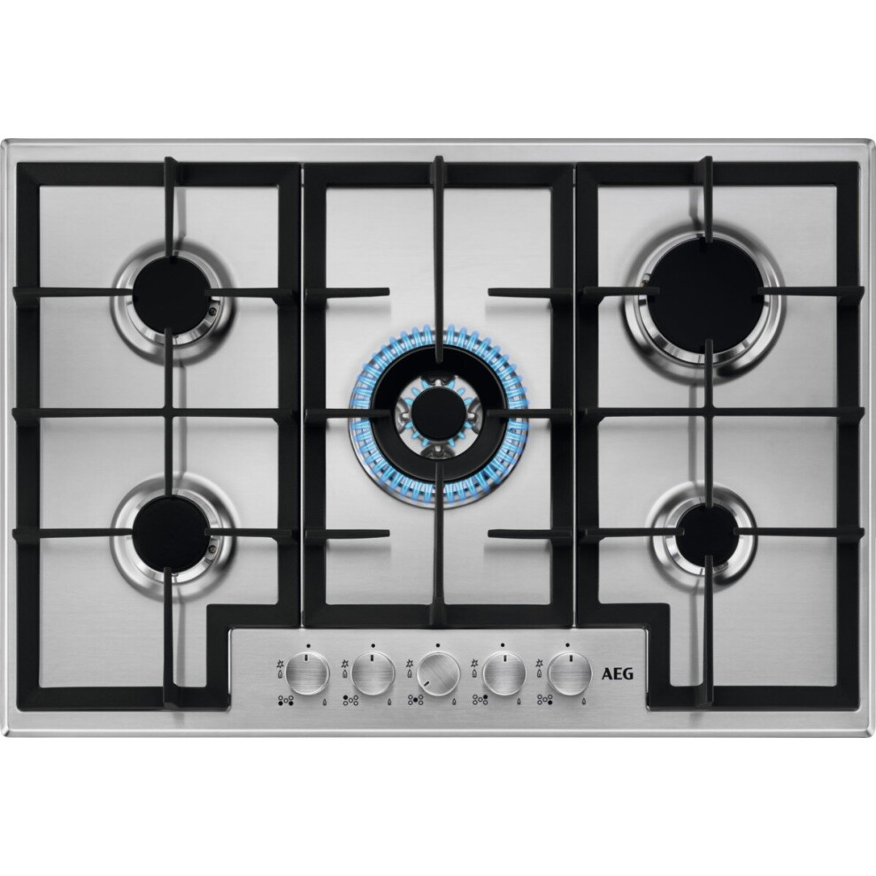 750mm Gas Hob 5 Burner inc WOK Burner S/Steel