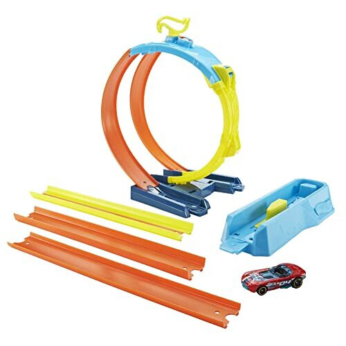 Hot Wheels Hot Wheels Track Builder Unlimited Split Loop Pack, Loop with 2 Exit Options, Connects to Other Sets, Includes 1 Car, Gift for Kids 6 to 12 Years Old
