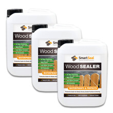 (3 x 5 Litres) Wood Sealer For Sheds Fence Garden Rooms & Furniture Clear Finish Protects 10+ yrs