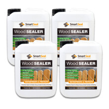 (4 x 5 Litres) Wood Sealer For Sheds Fence Garden Rooms & Furniture Clear Finish Protects 10+ yrs