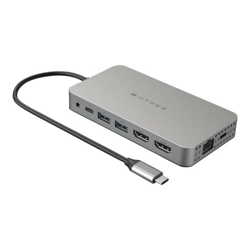 Hub USB Type C 10 en 1 vers 4K HDMI HyperDrive Gris pour MacBook Air Pro et PC