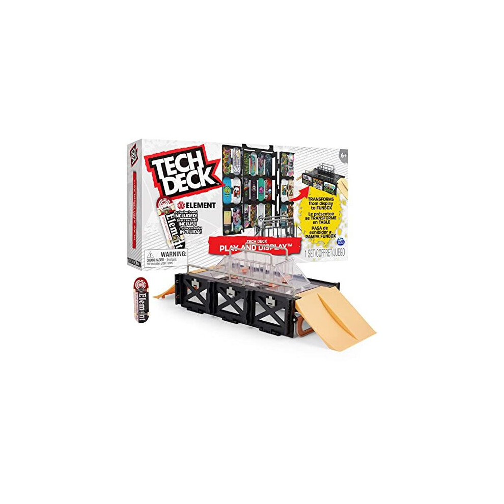 TECH DECK, Play and Display Transforming Ramp Set and Carrying Case with Exclusive Fingerboard, Kids Toy for Ages 6 and up