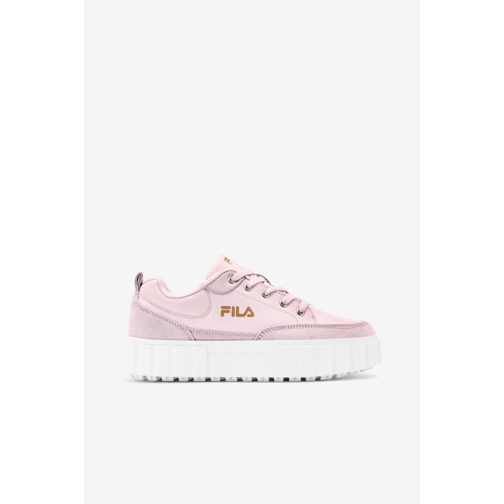 (UK 3) Fila Women's Sandblast Low Flatform Leather Upper Trainers