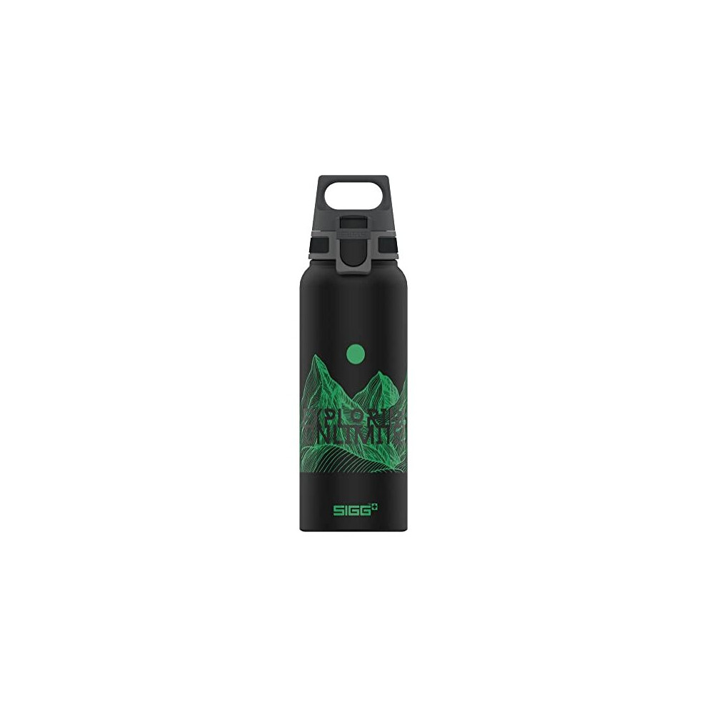 Sigg - Aluminum Water Bottle - Wmb Pathfinder Black - Climate Neutral Certified - Leakproof - Lightweight - Bpa Free - Black - 34 Oz