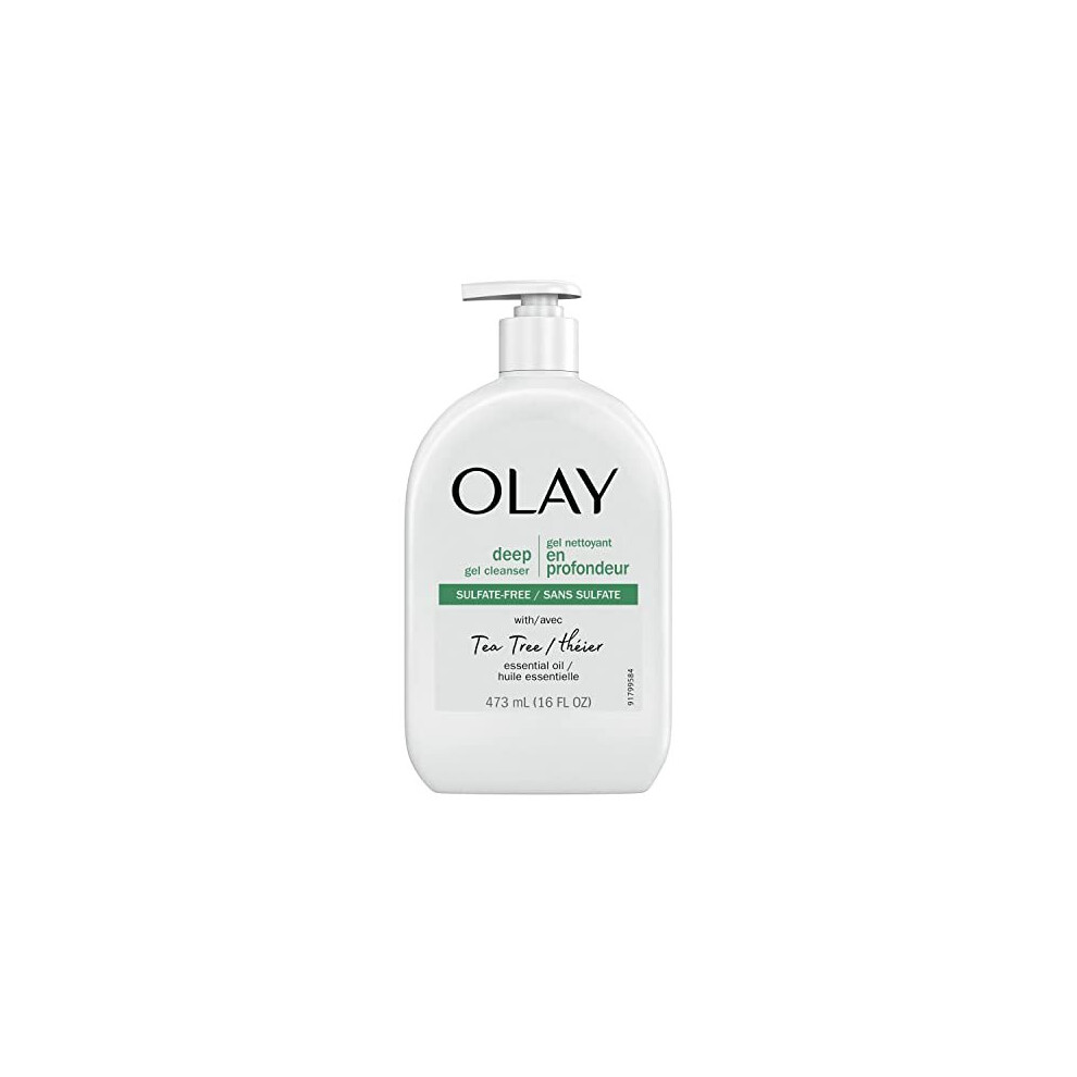 Olay Deep Gel Cleanser with Tea Tree Essential Oil, 16 Oz