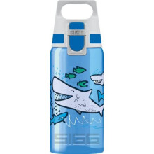 SIGG - Kids Water Bottle - Viva One Sharkies - Leakproof - Dishwasher Safe - BPA Free - Sports & Bike - Blue - 17 Oz