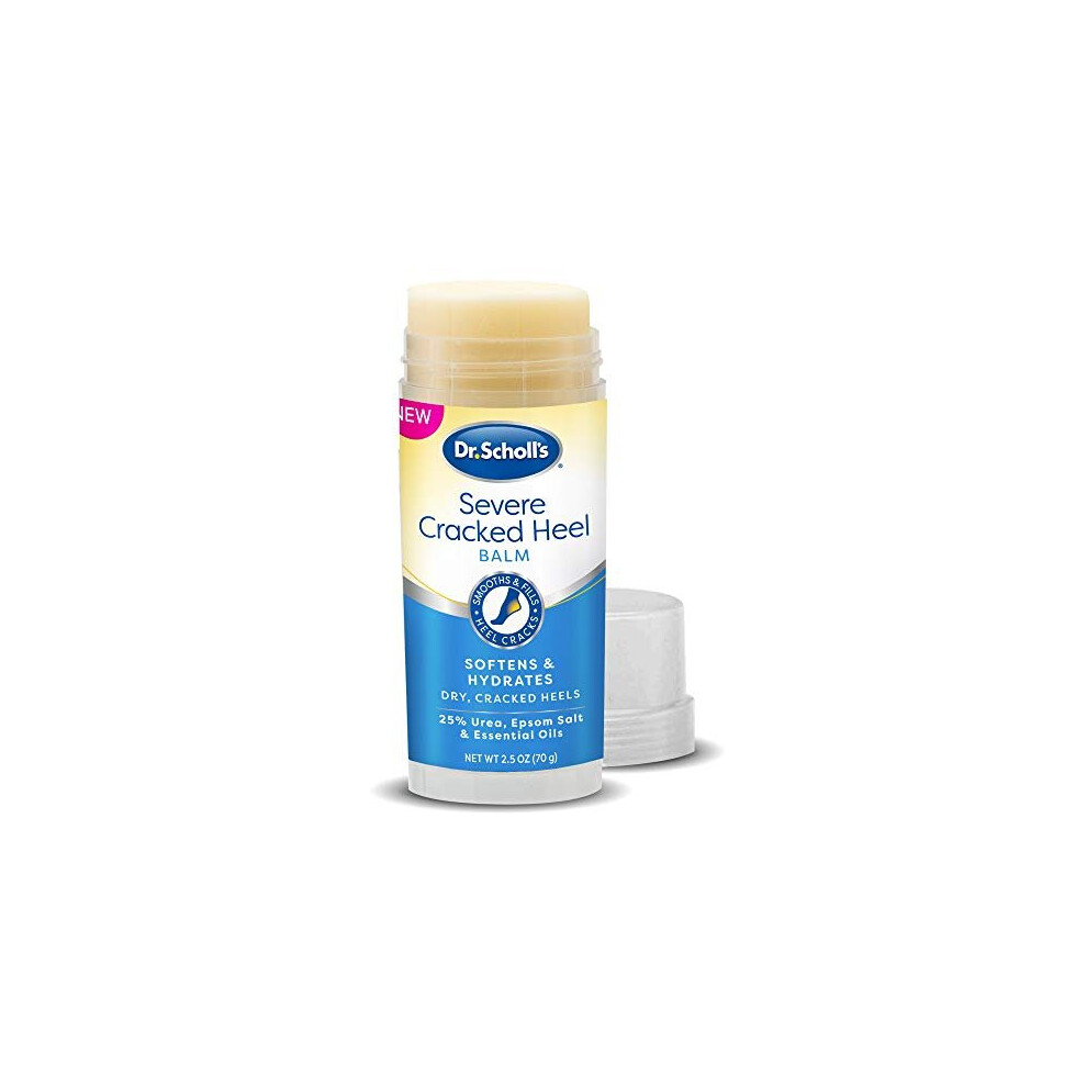 Dr. Scholls Cracked Heel Repair Balm 2.5oz, with 25% Urea for Dry Cracked Feet, Heals and Moisturizes for Healthy Feet
