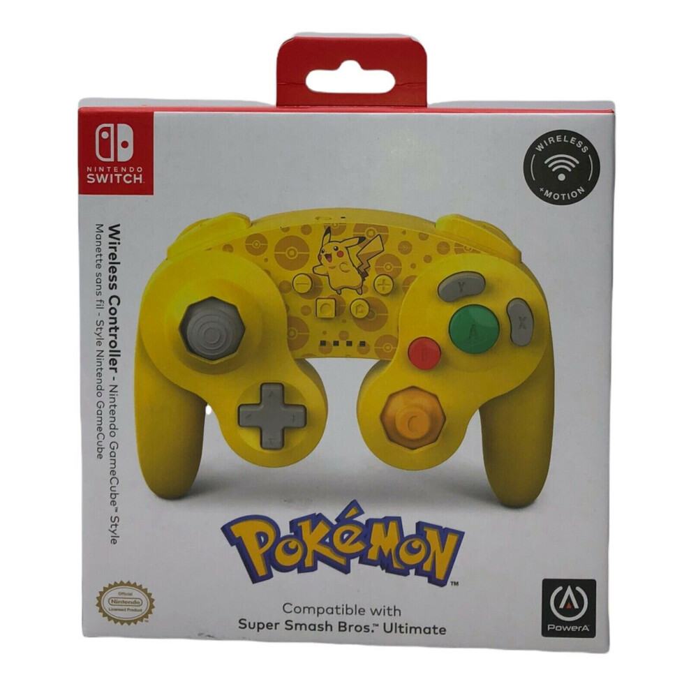 (Yellow) Pokã©Mon Nintendo Switch Gamecube Style Classic Wireless Controller Pad Yellow 617885020384