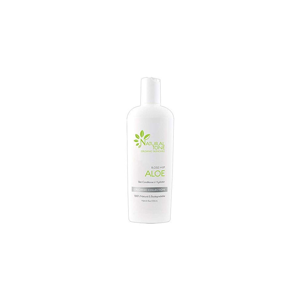 Natural Tone Organic Skincare Rosehip Aloe Lotion Skin Conditioner and Hydrator 8oz