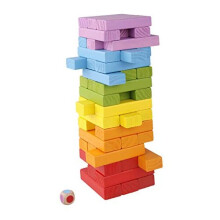 Pidoko Kids Wooden Stacking Building Blocks for Kids - Tumbling Blocks Board Games (49 Pieces)