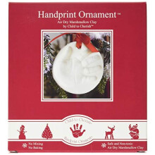 Kit per decorazioni natalizie con impronte di mani o piedi di bambini in argilla marshmallow da custodire