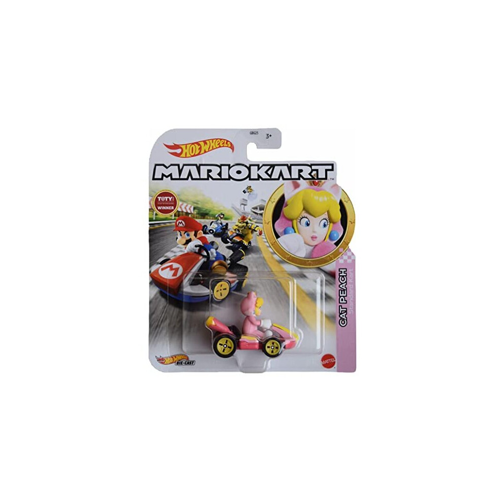 Hot Wheels Mario Kart Cat [Pink] Standard Kart Peach/Pink