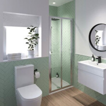Bifold Shower Door 900x900mm Easy Plumb Tray 6mm Safety Glass Bathroom Modern