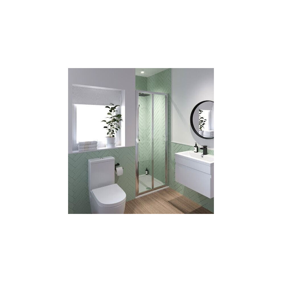 Bifold Shower Door 900X900mm Easy Plumb Tray 6Mm Safety Glass Bathroom Modern 5056467222498