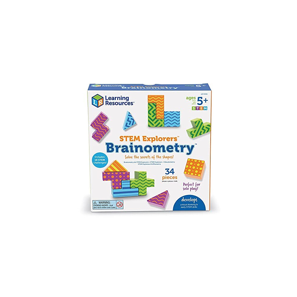 Learning Resources Stem Explorers Brainometry - 34 Pieces, Ages 5+ Stem Toys For Kids, Brain Teaser Toys And Games, Kindergarten Games