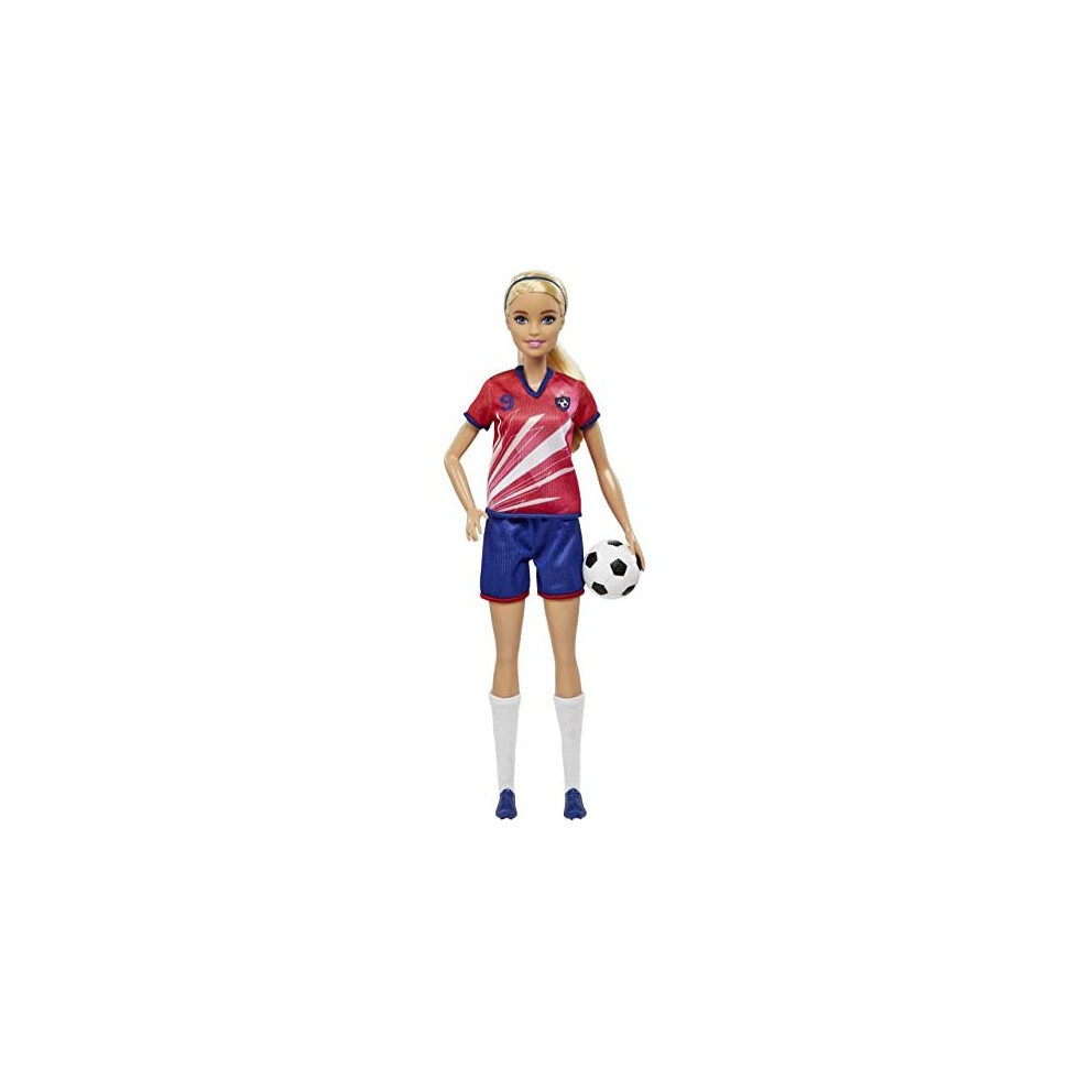 Barbie Soccer Doll, Blonde Ponytail, Colorful #9 Uniform, Soccer